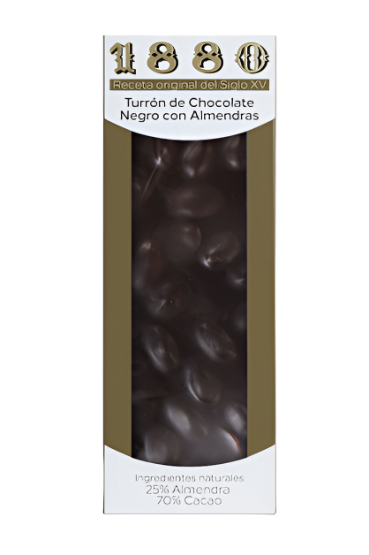 1880 Turrón de Chocolate Negro con Almendras 7 oz