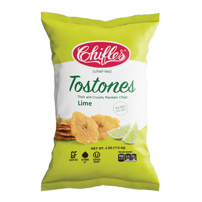 Chifles Tostones Lime Thick and Crunchy Original Plantain Chips 4 oz