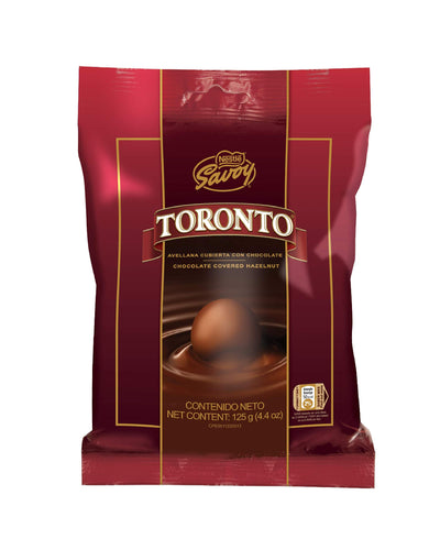 estle Savoy Toronto Avellana Cubierta con Chocolate Chocolate Covered Hazelnut 125g containing 14 pieces - Venezuela Savoy Toronto