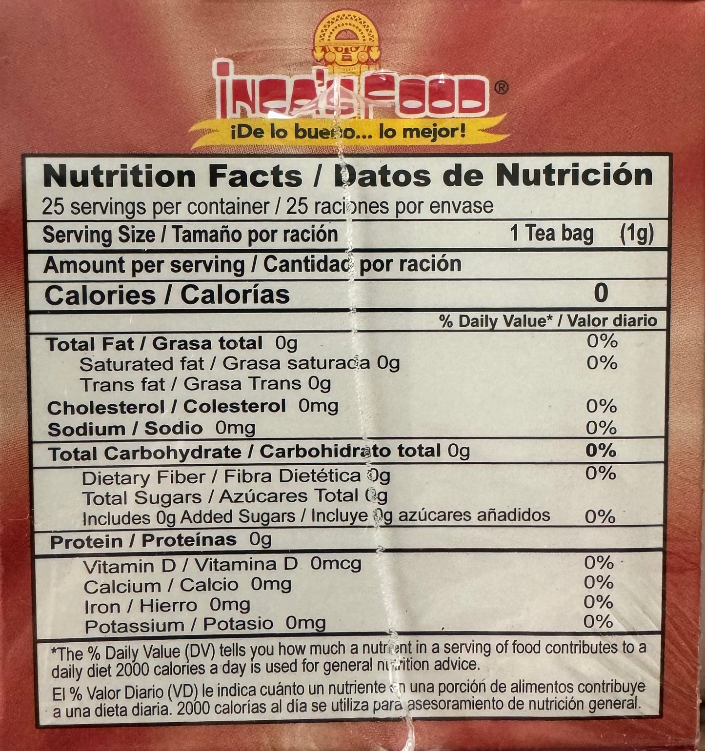 inca's food té achiote nutrition facts