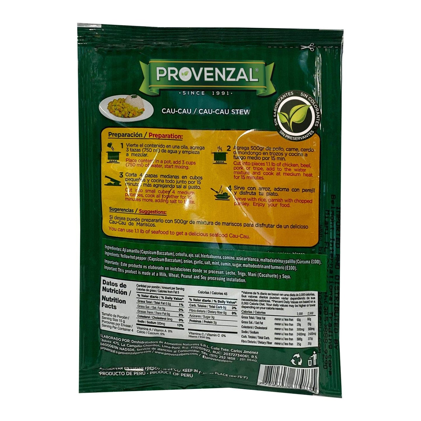 Provenzal Cau Cau Seasoning Mix For Stew 2.11 oz