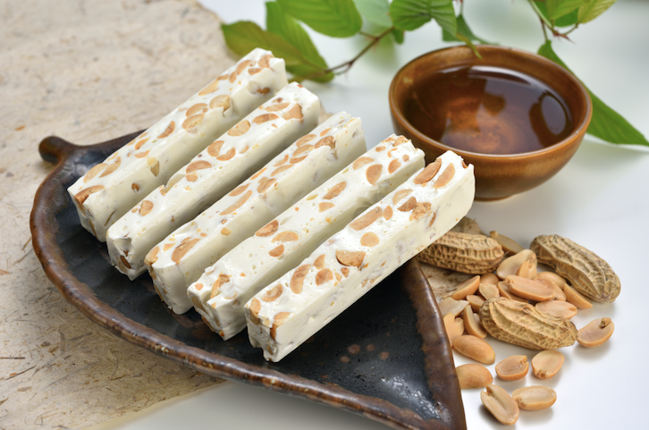 El Mago Peanut Turron in a dish