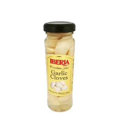 Iberia Ajos Blancos Españoles - White Garlic Cloves Glass Bottle
