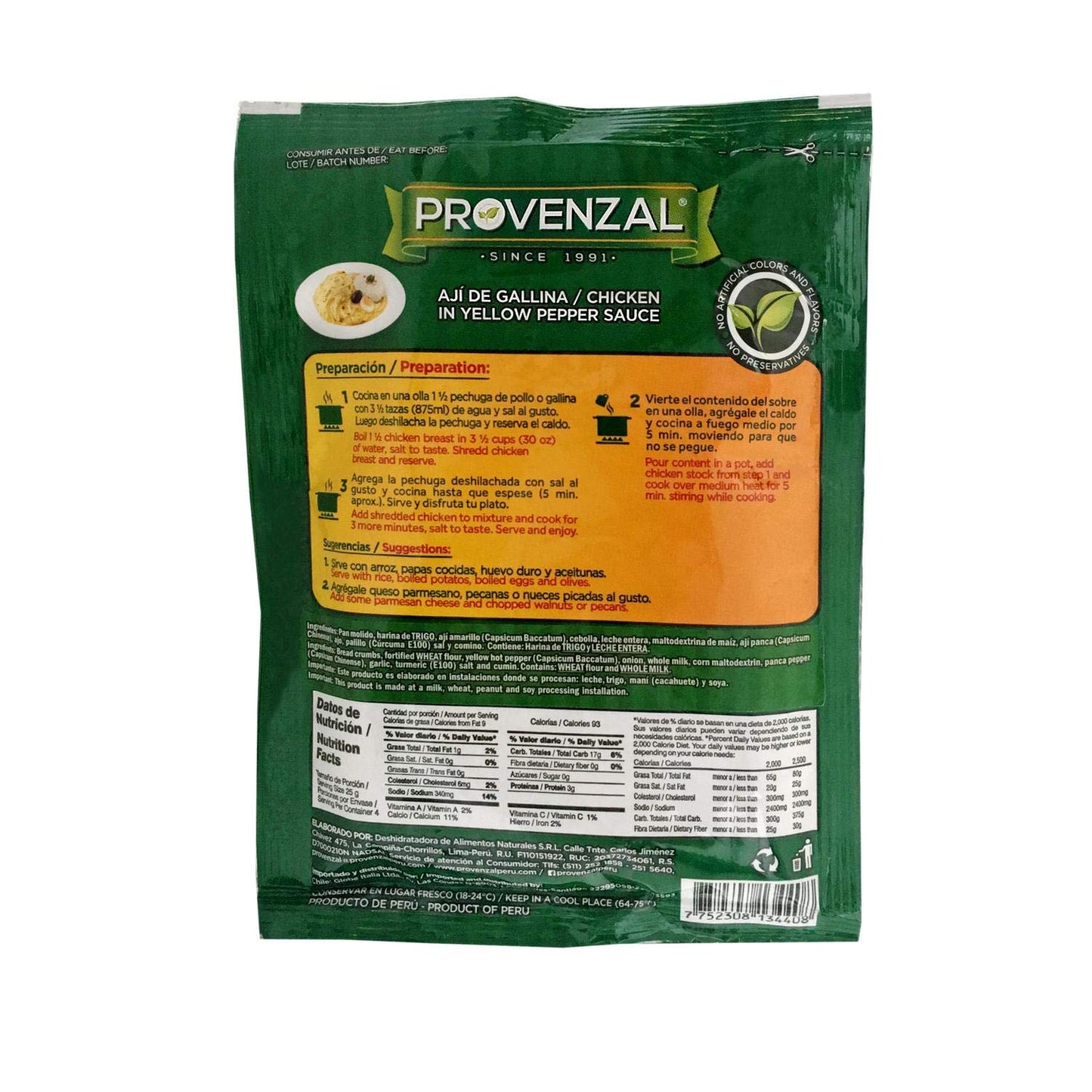 Provenzal Aji de Gallina Seasoning Mix 3.5 oz