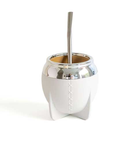 Mate Pampa Con Bombilla (White - Closed Mouth)