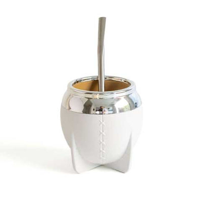 Mate Pampa Con Bombilla (White - Closed Mouth)