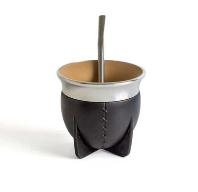 Mate Pampa Con Bombilla (Black - Open Mouth)