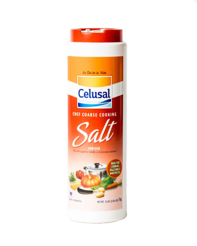 Celusal Chef Coarse Cooking Iodized Salt - Sal Gruesa Shaker 35 oz