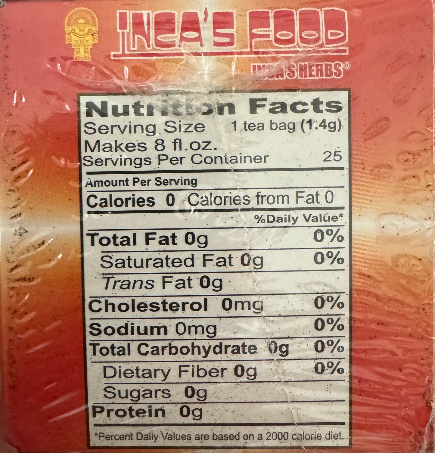 Inca's food apple cinnamon tea nutrition facts