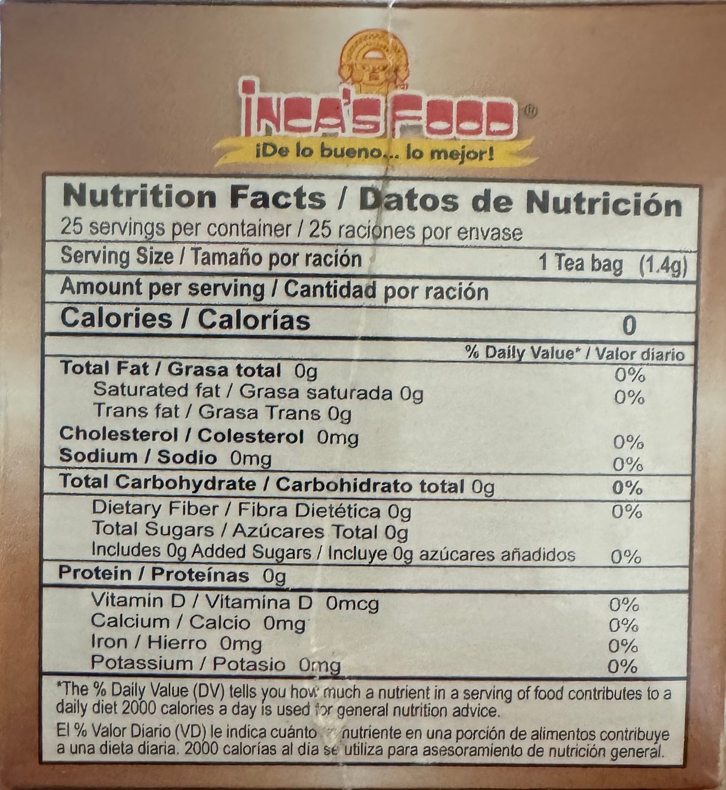 Inca's food emoliente nutrition facts