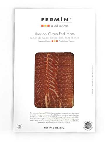 Fermin Iberico Jamon de Iberico Lasqueado (Dry Cured Sliced Ham) NET WT 2oz (57g) Refrigerate After Opening