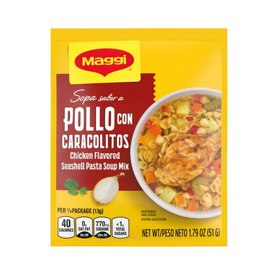 Maggi Sopa Sabor a Pollo Con Caracolitos - Chicken Flavored Pasta Soup Mix 1.79 oz