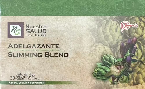 Box of Nuestra Salud Adelgazante slimming blend tea bags