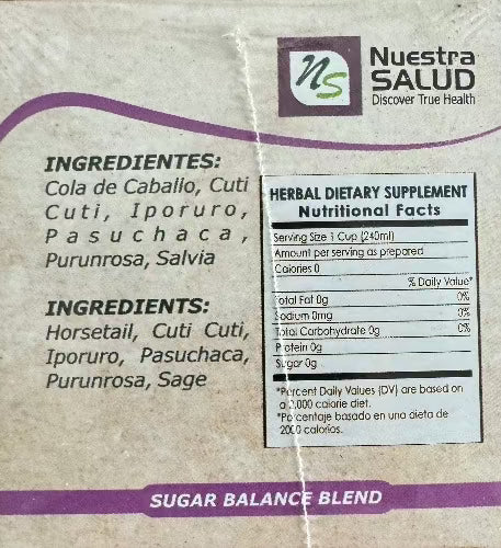 Nuestra Salud Diabetisan nutrition facts