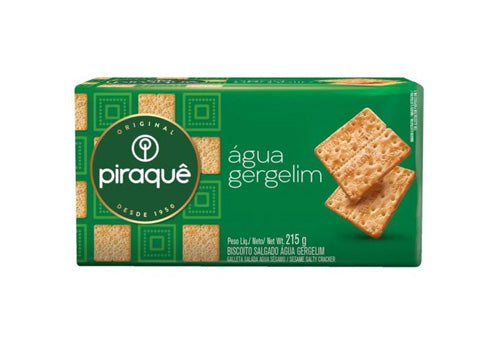 Piraque Biscito Agua e Gergelim, Sesame Water Crackers