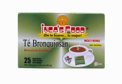 Box of inca's food té bronquiosan tea bags