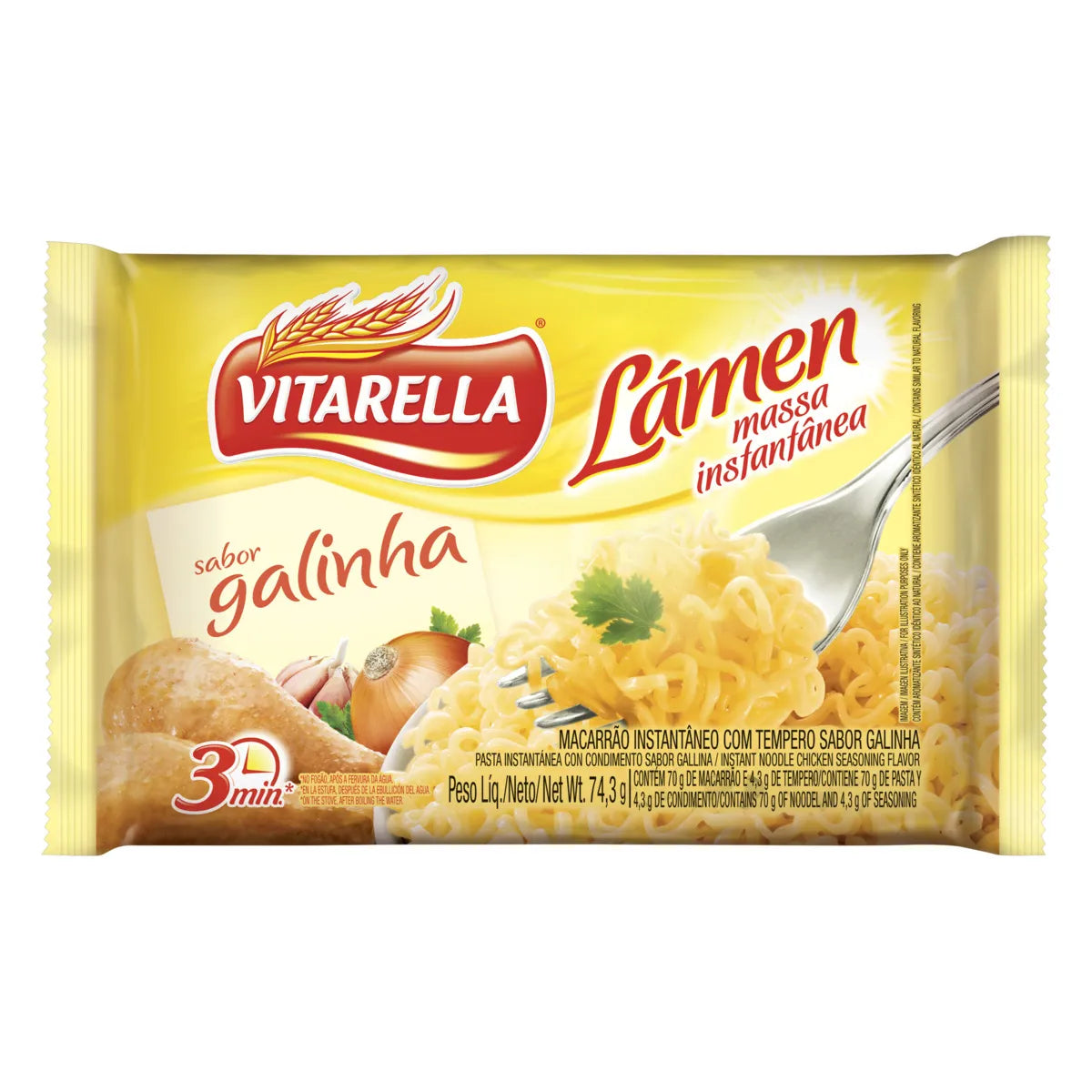Macarrao Instantaneo Vitarella Lamen Sabor Galinha 3 oz