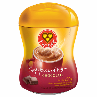 3 Coracoes Cappuccino Chocolate Net.Wt 200 gr