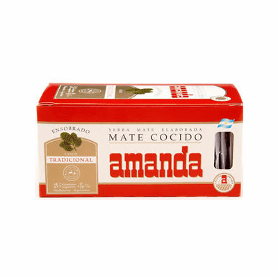 Amanda Mate Cocido Yerba Mate Para Preparar Te Package of 25 bags