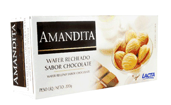 AMANDITA LACTA Wafer Recheado Sabor Chocolate 200 grs.