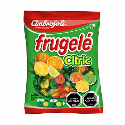 Ambrosoli Frugele Citric ( Gomitas De Gelatina Sabores Frutas Citricas ) Net.Wt 110g