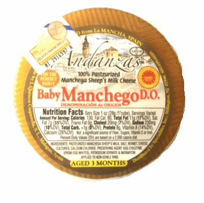 Andanzas / Maese Miguel Baby Manchego Cheese, Approximately 1 lb 100% Pasteurisado - 3 Meses Curado - Spain