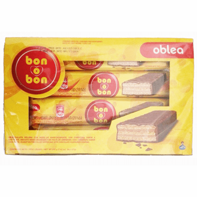 Arcor Bon o Bon Oblea Rellena con Pasta de Mani 216 grs.