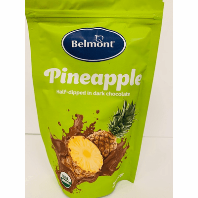 Belmont Pineapple Half Dipped In Dark Chocolate Organic Net.Wt 100G
