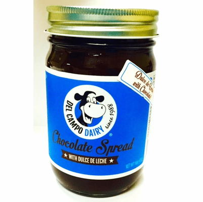 Del Campo Dairy Dulce de Leche con Chocolate (Caramel Spread with Chocolate) Glass Jar 454g