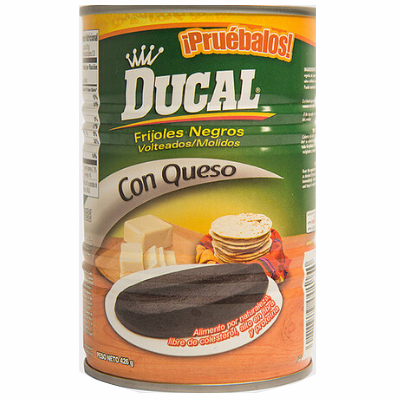 DUCAL Frijoles Negros Volteados Con Queso 16oz.