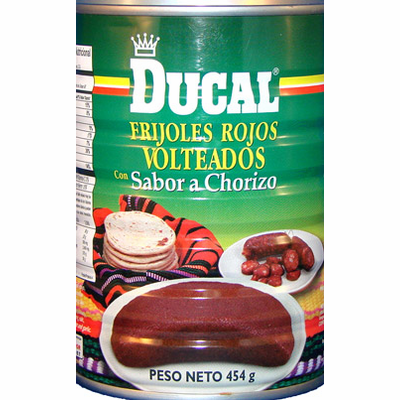 DUCAL Frijoles Rojos Volteados Con Chorizo 16oz.