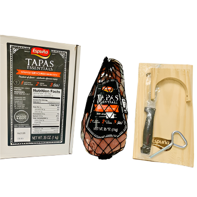 Espuña Tapas Essentials Spanish Dry-Cured Ham and Stand