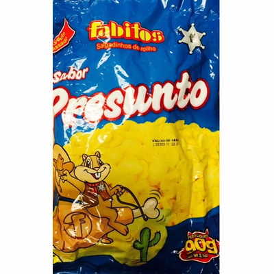 Fabitos Sabor Presunto Salgadinhos de Milho (Ham Flavor Snack) 90g