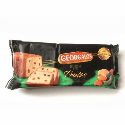 Georgalos Budin Con Frutas ( Vainilla Flavored Poundcake with Fruits ) Net.Wt 250g