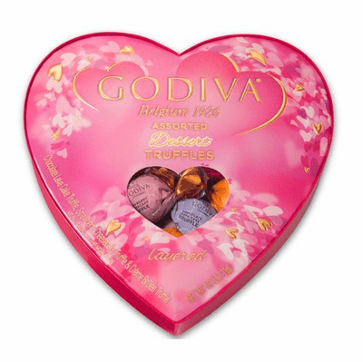 Godiva Deluxe Assorted Truffles from Belgium (Lava Cake, Strawberry Cheese Cake and Creme Brulee) Gift Box 4.6oz Containing 12 pieces