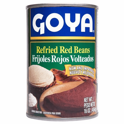 Goya Re-fried Red Beans ( Frijoles Rojos Volteados ) Net.Wt 16 oz