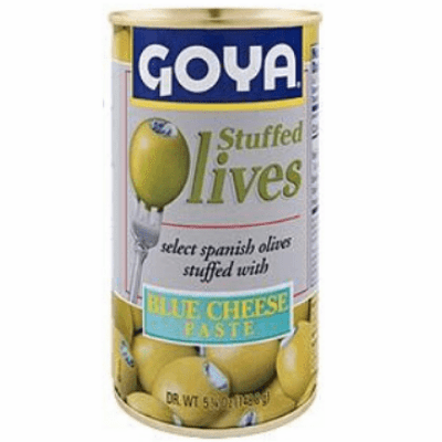 Goya Aceitunas Manzanilla Rellenas de Queso Azul (Manzanilla Olives Stuffed with Blue Cheese) 5.25 oz.