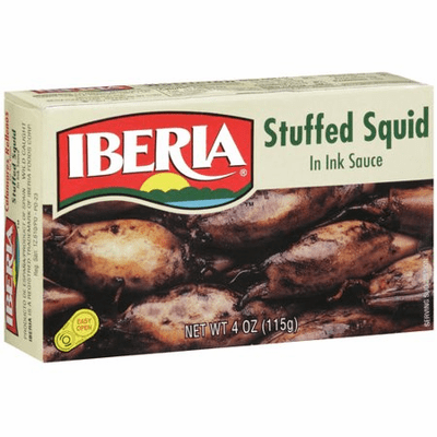 Iberia Calamares Rellenos (Chipirones) en Su Tinta - Stuffed Squid in Ink Sauce