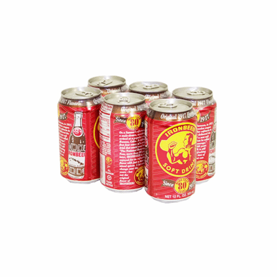 IRON BEER Soda 12 oz. (6 Pack Cans) Iron Beer Soda