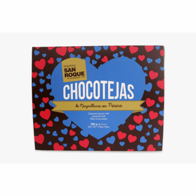 King Kong San Roque Chocotejas de Manjar Blanco con Pecana (Caramel Pecan with Caramel Milk Filled with Chocolate) 6 units NET WT 180g