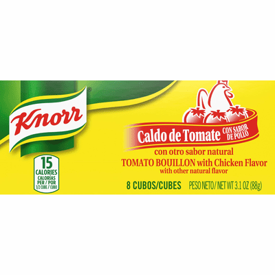 Knorr Caldo De Tomate Con Sabor De Pollo ( Tomato Bouillon With Chicken Flavor ) 8 Cubes Net.Wt 3.1 oz