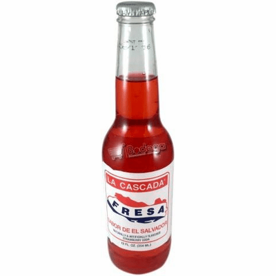 La Cascada Fresa Sabor De El Salvador ( Strawberry Soda) Net.Wt 12 oz