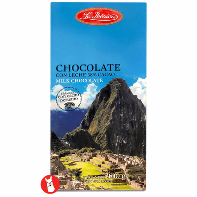 La Iberica Chocolate Con Leche 40 % Cacao ( Milk Chocolate ) Net.Wt 100 Gr