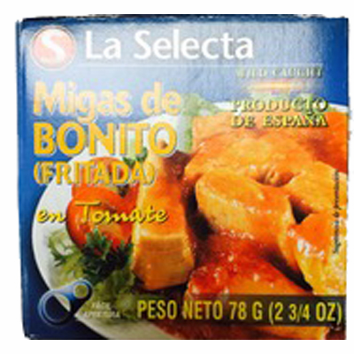 La Selecta Migas de Bonito Fritada en Tomate (Bonito Flakes in Tomato Sauce) Wet. Net 78G
