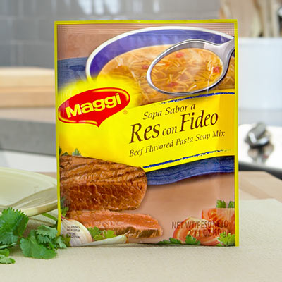 Maggi Sopa Sabor a Res Con Fideos - Beef Flavored Noddle Soup Mix
