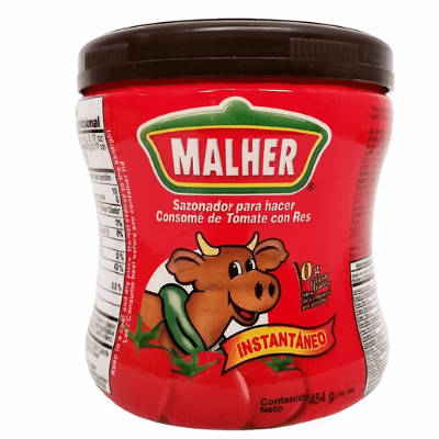 Malher Sazonador para hacer Consome de Tomate con Res Instantaneo (Tomato and Beef Flavor Bouillon Instant) Net Weight 454g (16oz)