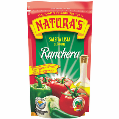 Natura's Salsita Lista de Tomate Ranchera Con Vegetales Frescos sin Preservantes (Prepared Ranchera Tomato Sauce) Net Weight 8oz (227g)