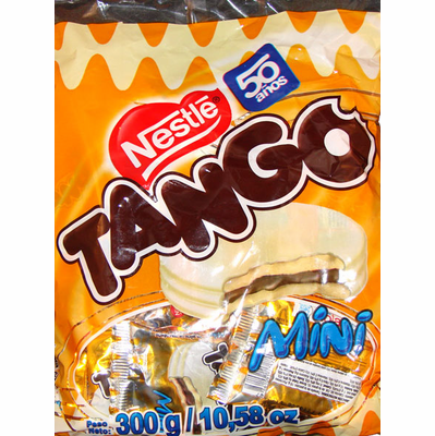 NESTLE Tango Mini Galletas Con Crema Cubiertas Sabor a Chocolate Blanco 15 Unidades 300 grs. total
