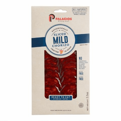 Palacios Authentic Spanish Sliced Mild Chorizo Net.Wt 3.5 oz
