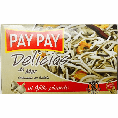 Pay Pay Angulas Surimi al Ajillo Picante (Surimi Baby Eels with Garlic Flavor in Spice Sauce 115g
